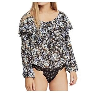 Free People Intimately Womens Bodysuit M Boho Feminine Lace Chic Cottagecore